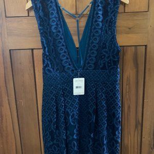 Free People One Million Lovers Lace Dress , Blue size 10